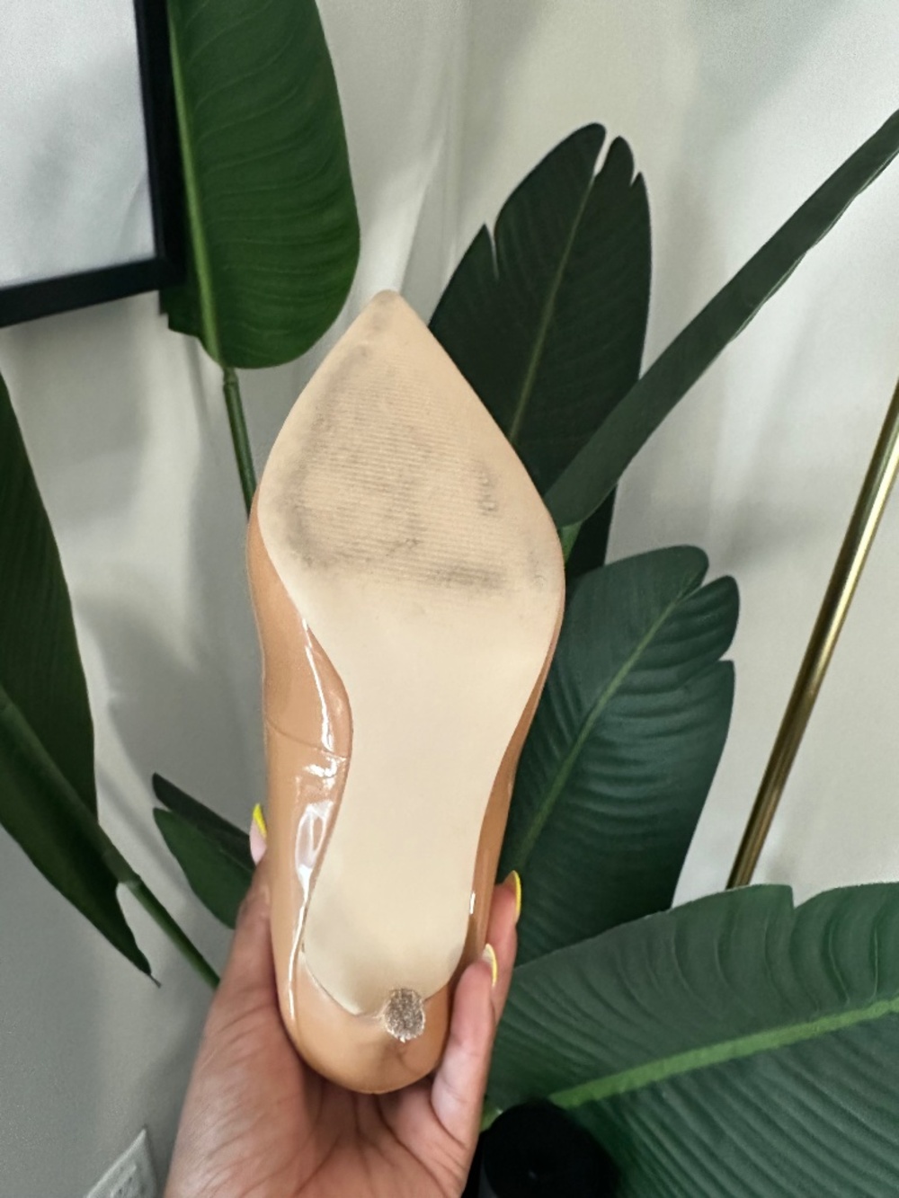 Steve Madden Tan/Nude Patent Pointed-Toe Stiletto Pumps - Picture 4 of 9